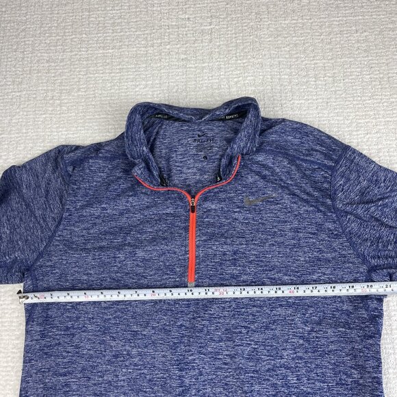 Nike Dri Fit Running Men's Large Blue/Purple 1/4 Zip Pullover 683485-457 Shirt - Picture 9 of 16